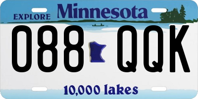 MN license plate 088QQK