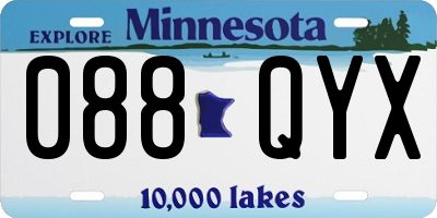 MN license plate 088QYX