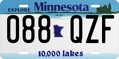 MN license plate 088QZF