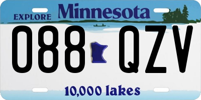 MN license plate 088QZV