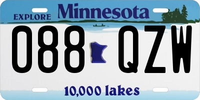 MN license plate 088QZW