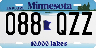 MN license plate 088QZZ