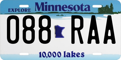 MN license plate 088RAA