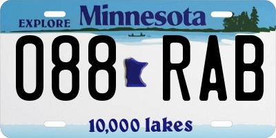 MN license plate 088RAB