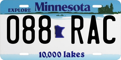MN license plate 088RAC
