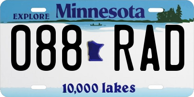 MN license plate 088RAD