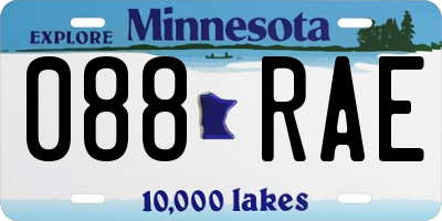MN license plate 088RAE