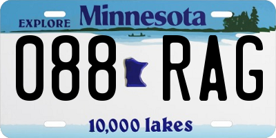 MN license plate 088RAG