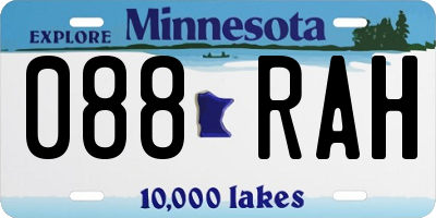 MN license plate 088RAH