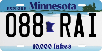 MN license plate 088RAI