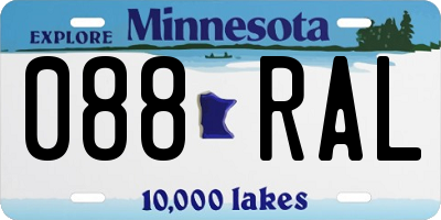 MN license plate 088RAL