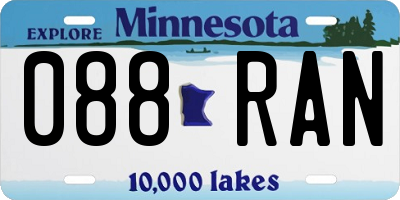 MN license plate 088RAN