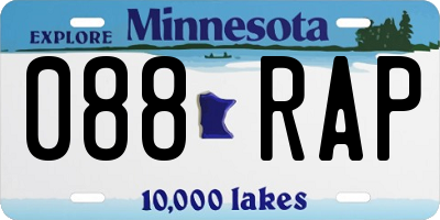 MN license plate 088RAP
