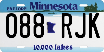 MN license plate 088RJK