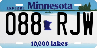 MN license plate 088RJW