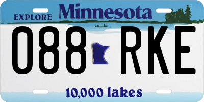 MN license plate 088RKE