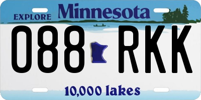 MN license plate 088RKK