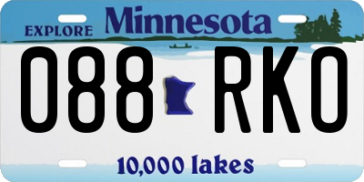 MN license plate 088RKO