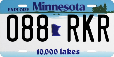 MN license plate 088RKR