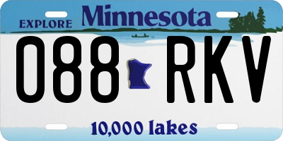 MN license plate 088RKV