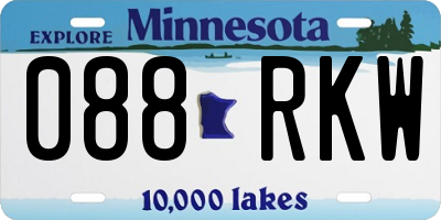 MN license plate 088RKW