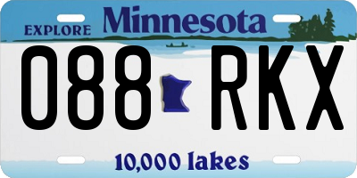 MN license plate 088RKX
