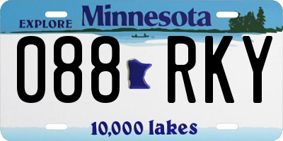 MN license plate 088RKY