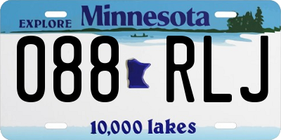 MN license plate 088RLJ