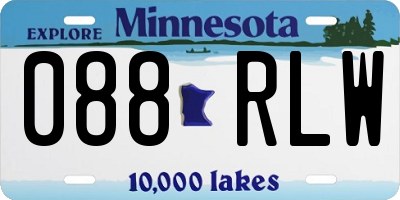 MN license plate 088RLW