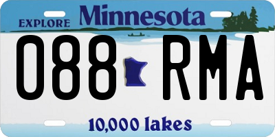 MN license plate 088RMA