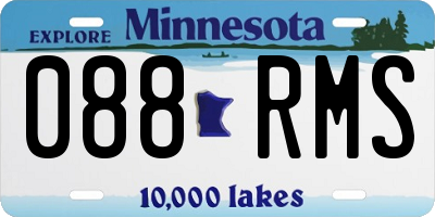 MN license plate 088RMS