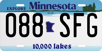 MN license plate 088SFG