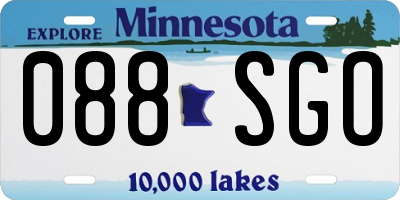 MN license plate 088SGO