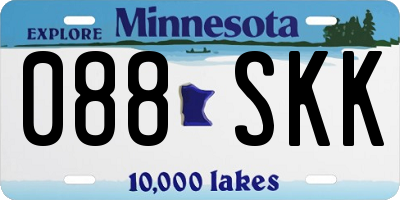 MN license plate 088SKK