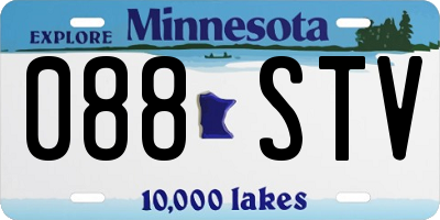 MN license plate 088STV