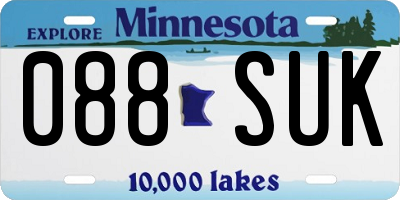 MN license plate 088SUK
