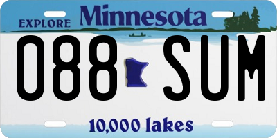 MN license plate 088SUM