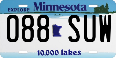 MN license plate 088SUW