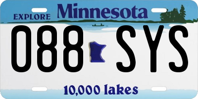 MN license plate 088SYS