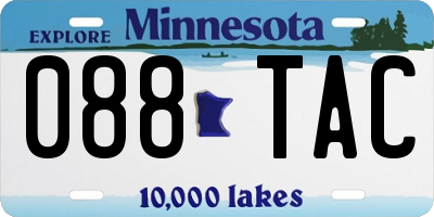 MN license plate 088TAC