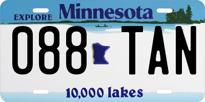MN license plate 088TAN