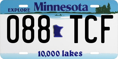 MN license plate 088TCF