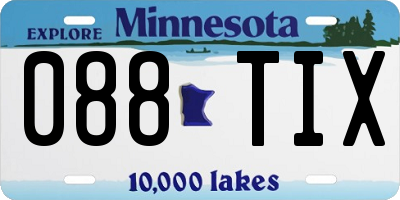 MN license plate 088TIX