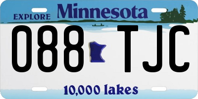 MN license plate 088TJC