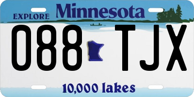 MN license plate 088TJX
