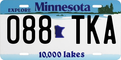 MN license plate 088TKA