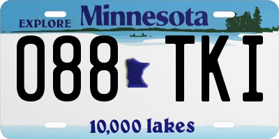 MN license plate 088TKI