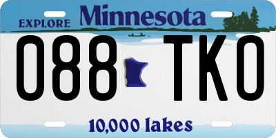 MN license plate 088TKO