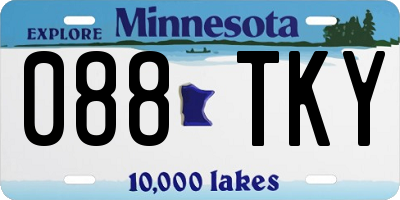 MN license plate 088TKY