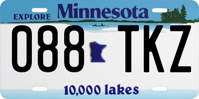 MN license plate 088TKZ